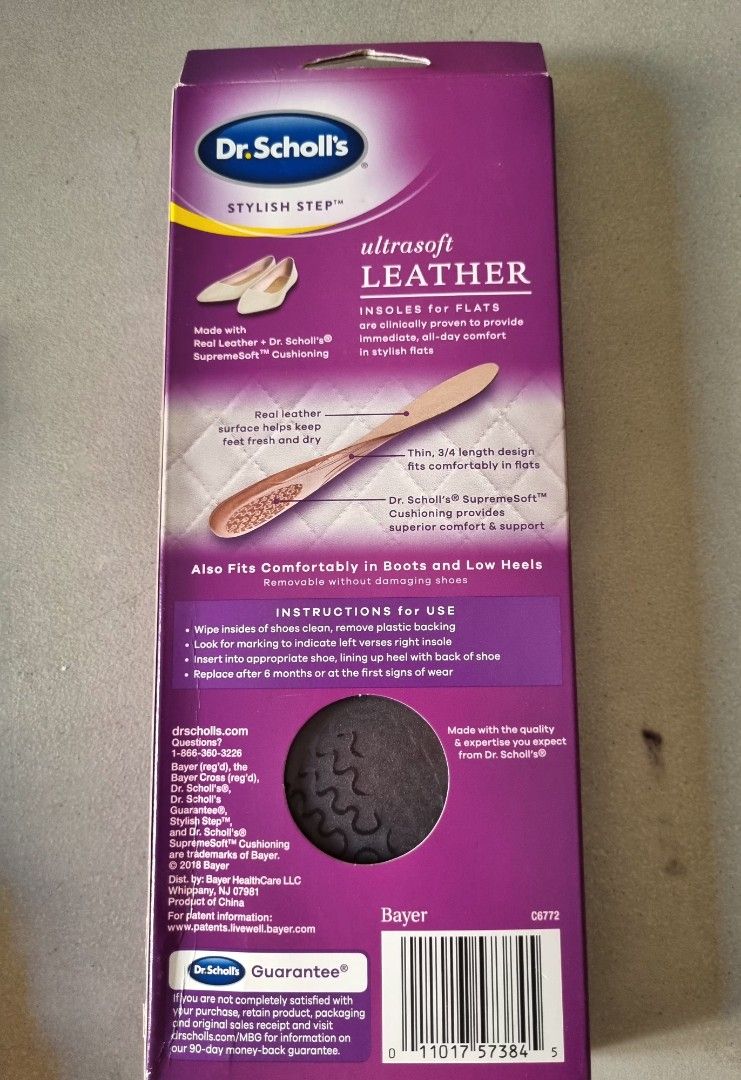 Dr. Scholl's Stylish Step Leather Insoles (Category: Shoe inserts) located in San Juan City. Submitted by loren69 (Listing ID 1429922843, Image 2). Description: Dr. Scholl's Stylish Step Leather Insoles for high heels and flats. The insoles for high heels are designed to help prevent pain from high heels. The insoles for flats are clinically proven to provide immediate, all-day comfort. The real leather surface keeps feet fresh and dry. Women's s