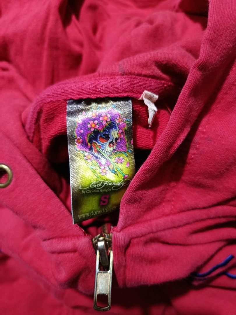 Ed Hardy Zip-Up Hoodie - Red - Small (Category: Coats, Jackets and Outerwear) located in Silang. Submitted by kits.etcv2 (Listing ID 1429921232, Image 2). Description: ed Hardy by christian audiger hoodie jacket no issue.