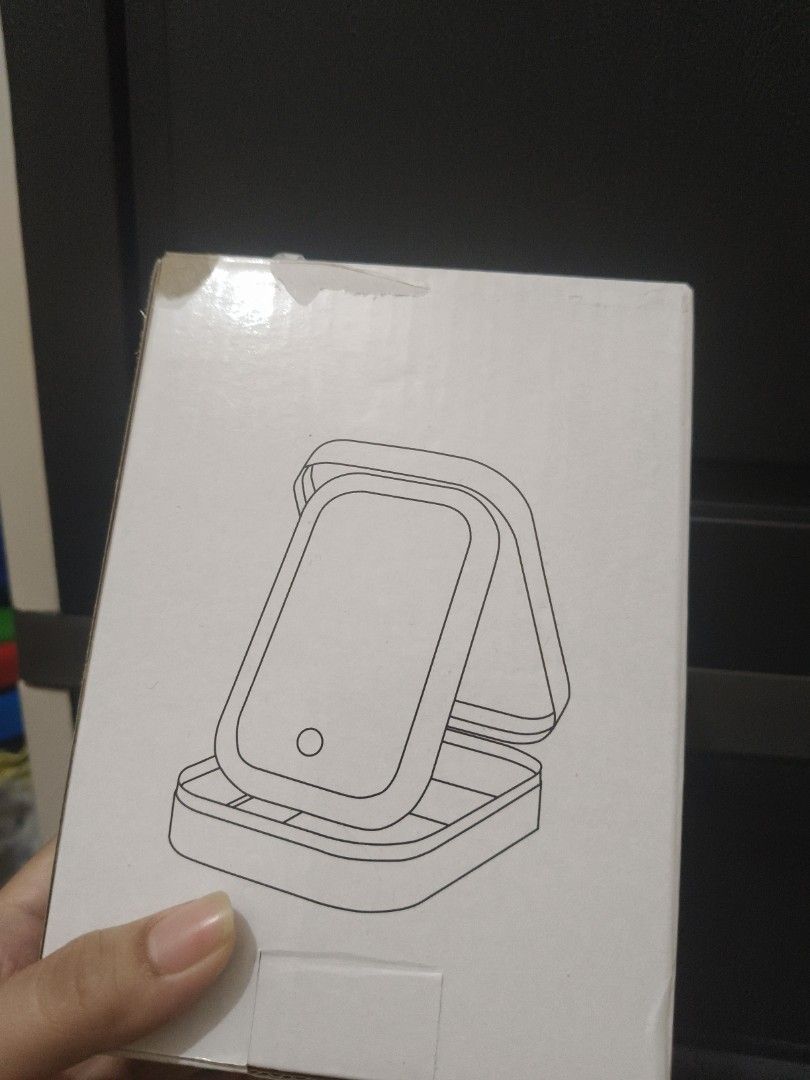 Foldable LED Mirror (Category: Mirrors) located in Cavite. Submitted by lovemama.shop (Listing ID 1430019020, Image 1). Description: Foldable LED mirror. The design is sleek and compact, making it ideal for travel or everyday use. The mirror is shown in its original packaging..