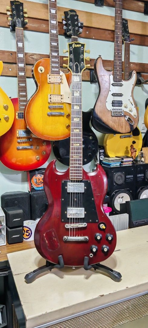 Greco sg vintage electric guitar (Category: Musical Instruments) located in Paranaque City. Submitted by yourhonorvoy (Listing ID 1429846898, Image 1). Description: Greco sg electric guitar 12.5k only With soft case 😁 May mga gas gas at tuklap ng topcoat sa body 😍No issue sa performance 👍 Paki tignan lahat ng photos Location sucat paranaque .