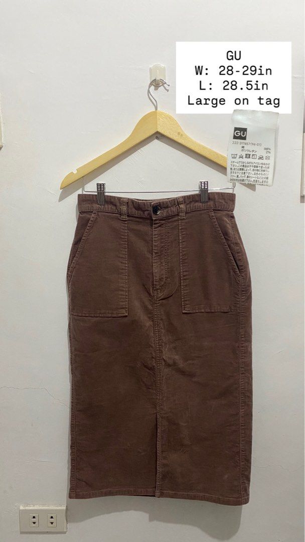 GU Brown Corduroy Skirt - Large (Category: Skirts) located in General Santos City (Dadiangas). Submitted by pseudocai (Listing ID 1429946590, Image 1). Description: .