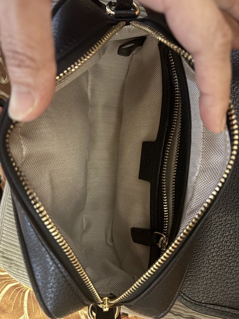 Gucci crossbody leather bag (Category: Luxury Bags & Wallets) located in Imus. Submitted by bagsofblessings24 (Listing ID 1429876179, Image 3). Description: Preloved Gucci medium leather bag With guitar and leather straps With control and warranty cards Excellent condition and quality Coded Guaranteed original by supplier but still for buyer’s authentication. No authenticity certificate that is why selling low. Length 9in x Height 6.5 in x Bottom