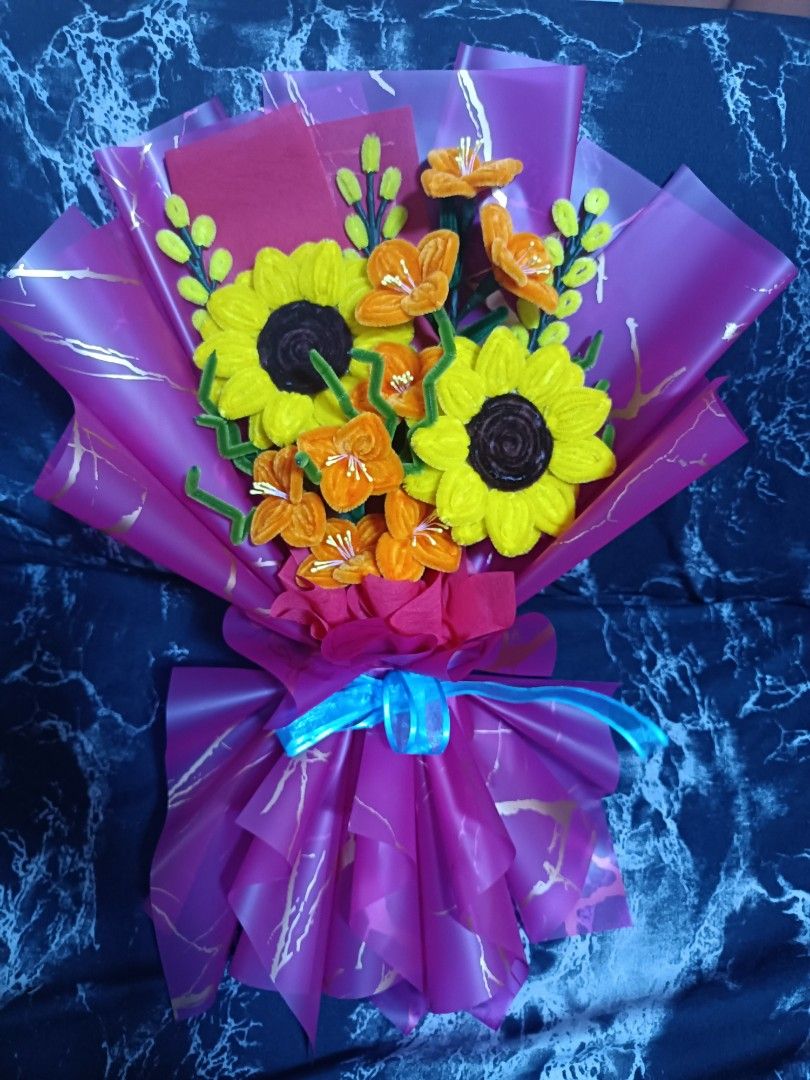 Handmade Fuzzy wire Flower Bouquets (Category: Flowers & Bouquets) located in Manila. Submitted by rhenz22 (Listing ID 1429906040, Image 3). Description: made to orders!... all items are sold out, pictures are for sample only, I do bulk orders and price are very reasonable and affordable .