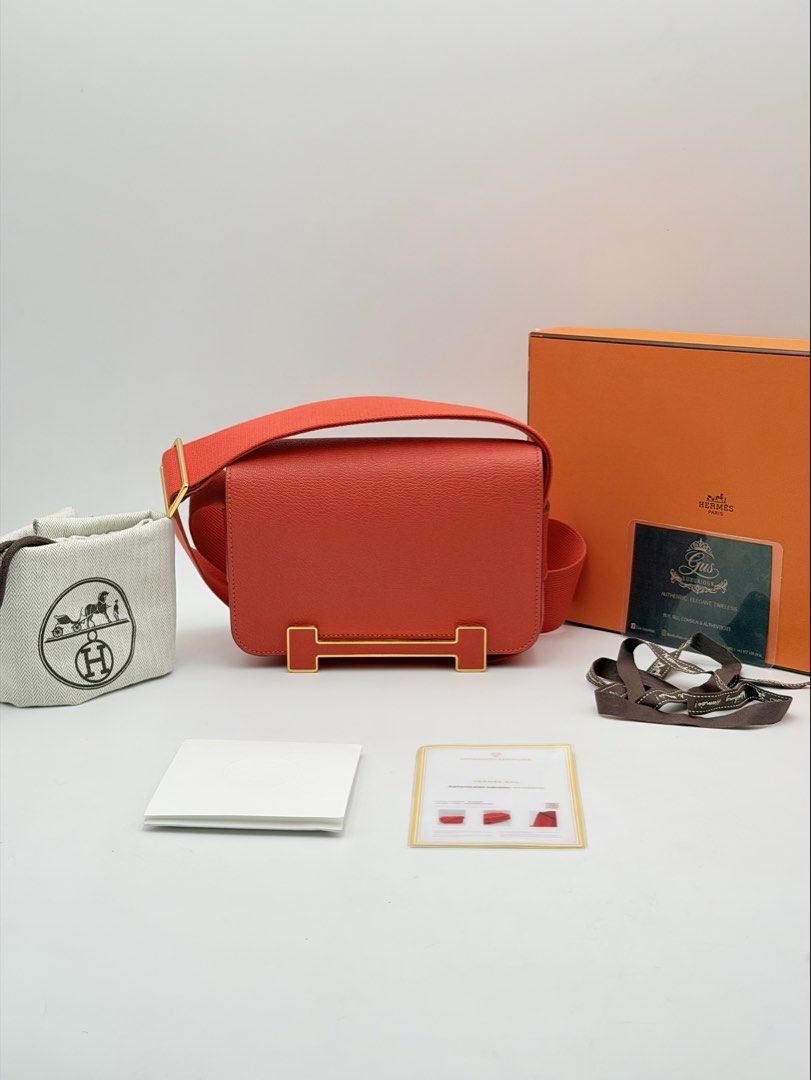 Hermes Geta Capucine (Stamp U ) 2022 (Category: Luxury Bags & Wallets) located in Las Pinas. Submitted by pinkyshopco (Listing ID 1420546148, Image 1). Description: - Unused Hermes Geta Capucine shoulder bag - Stunning Capucine orange color - Elegant gold-tone hardware - Comes with dustbag, box, paper bag, and authenticity certificate - Features a convenient shoulder strap - Distinctive H-shaped closure - Luxurious orange leather interior with He