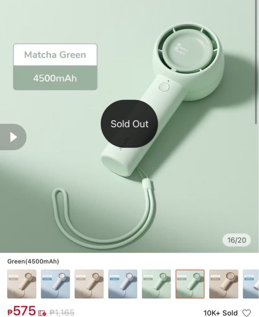 Jisulife Handheld Fan Life5 (sealed) (Category: Fans) located in Pasay City. Submitted by janoopy (Listing ID 1429917081, Image 3). Description: RFS: i have my own fan (gift from sm appliance) Matcha Green 4500mAh can meetup sm batangas/buendia/sm manila can do jnt for delivery .