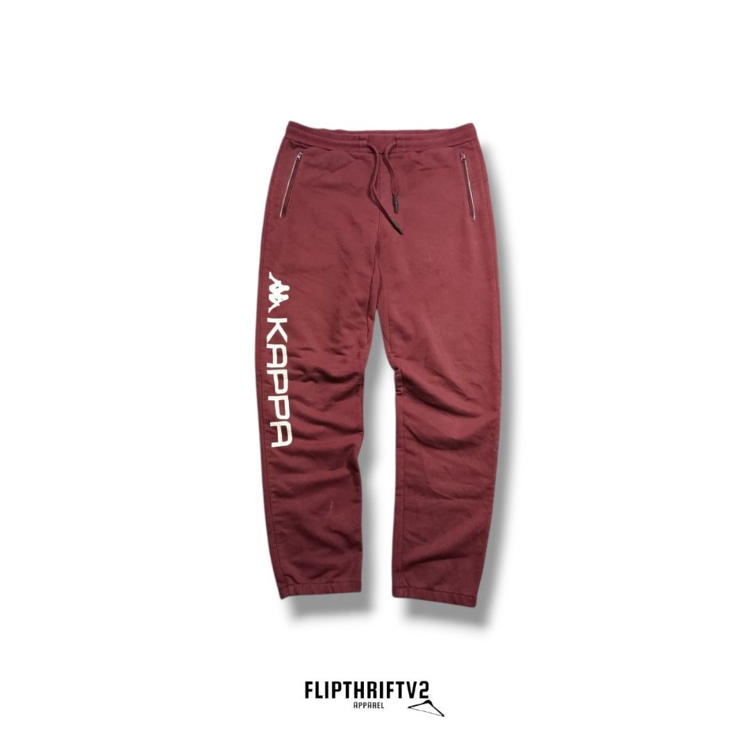 (SALE) ❗ Kappa Maroon Sweatpants (Category: Joggers) located in San Jose del Monte. Submitted by jmpladero (Listing ID 1429871064, Image 2). Description: Brand: KAPPA jogger pants Condition: Good Condition Color Rate: 9.8/10 Issue: none Color may vary to lighting Waist 36-42 Length 41 Mine ₱249 ⚠️ Flaker will be posted.