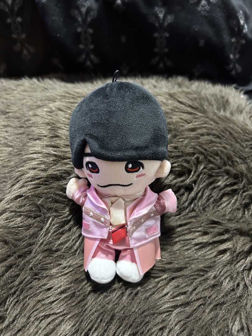 K-Pop Idol Plushie (Category: Plushies & Soft Toys) located in Angeles City. Submitted by zyeplustradings (Listing ID 1429931958, Image 1). Description: Adorable plushie features a K-Pop idol in a pink outfit. It has a black hair and a cute expression. The plushie is small and easy to carry around. It is perfect for any K-Pop fan or collector. The plushie is made of soft material..