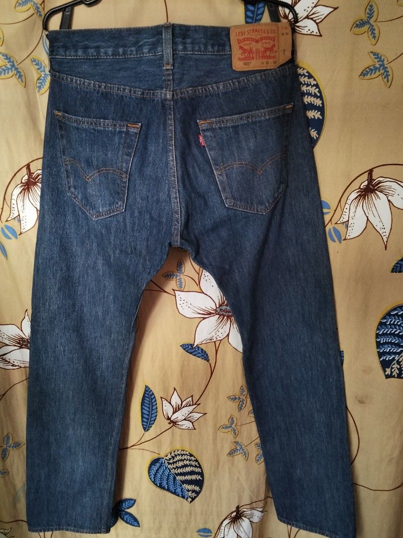 Levi's 501 Jeans (Category: Jeans) located in Zamboanga. Submitted by nurjimdigo71795 (Listing ID 1429929045, Image 1). Description: Classic Levi's 501 jeans in a dark wash. Features the iconic red Levi's tag and button fly. The jeans have a straight leg fit and classic five-pocket styling. The size tag is visible in the images. A timeless piece for any wardrobe..
