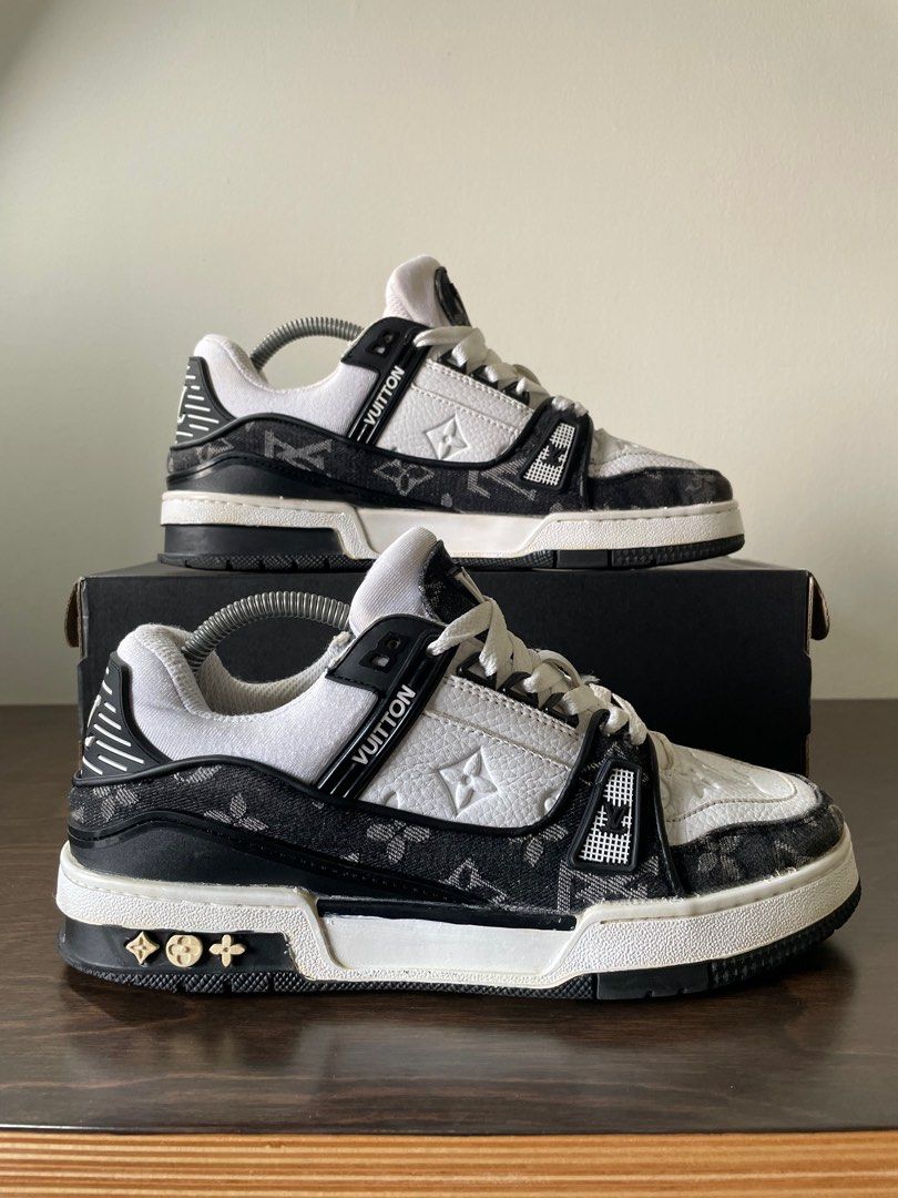 LV Trainer Sneaker Monogram Denim (off/legit) (Category: Sneakers) located in Davao. Submitted by RHThriftShop (Listing ID 1429962592, Image 2). Description: LV Trainer Sneaker Monogram Denim (off/legit) US 8 / EUR 41 / 25.5 cm 9.5/10 999 + sf.
