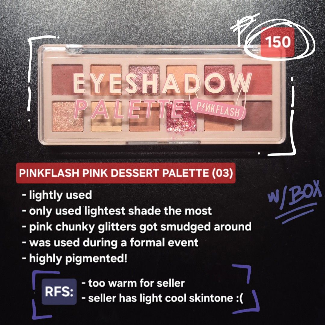 RUSH MAKEUP DECLUTTERING! (ISSY, CARELINE, HER, FOCALLURE, PINKFLASH) (Category: Makeup) located in Baguio. Submitted by hcneyluv (Listing ID 1429982179, Image 2). Description: TAKE ALL FOR 500 + FREE SF [DETAILS ON EACH SLIDE] • can send ss for state of makeup • can offer lower price if take all ! ˗ˏˋpricelist & availability´ˎ˗ 1. FOCALLURE GALAXY HIGHLIGHTER (PK04) - Php 180 2. HER BEAUTY POT CONCEALER (Real Fair) - Php 100 3. HER BEAUTY POT CO