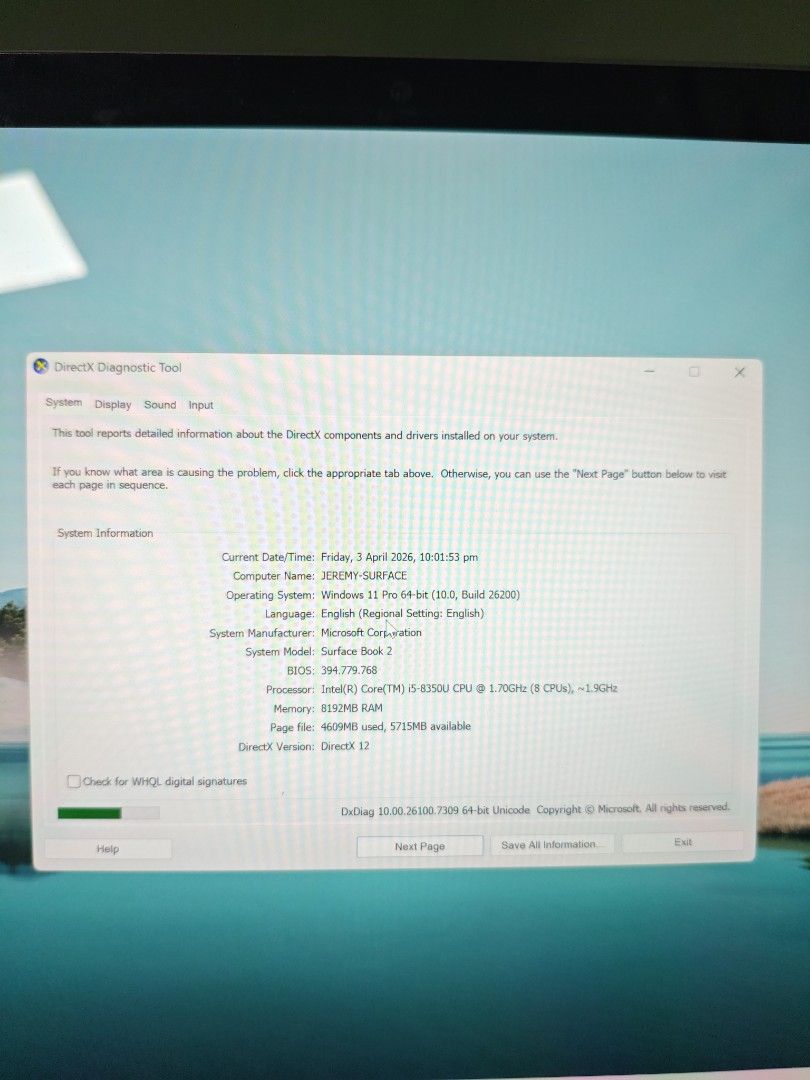 Microsoft Surface Book 2 with i5 processor445415501249259524