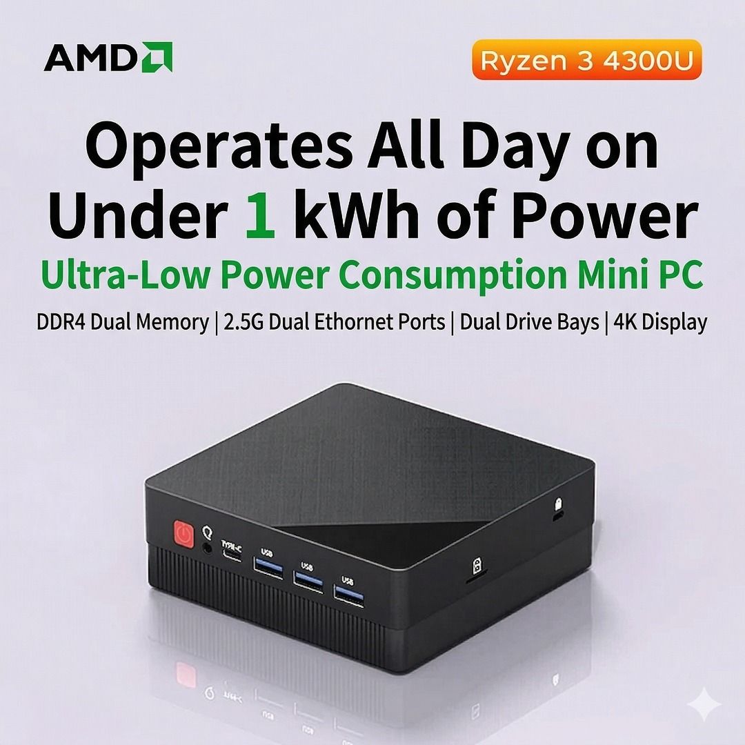 Mini PC AMD R3 4300U + 16GB Ram