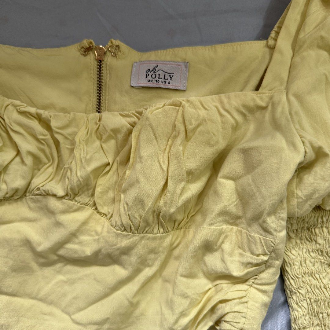 Oh Polly Yellow Crop Top (Category: Sleeveless) located in Aloran. Submitted by kheyx (Listing ID 1429857354, Image 2). Description: can fit small best fit semi med super nice shade of yellow di halata sa pic.