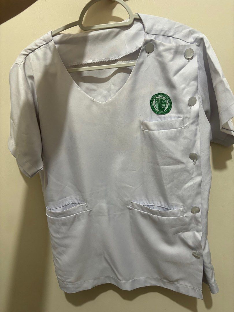 OLFU PSYCH UNIFORM (2 SETS) (Category: Blouses) located in Caloocan City. Submitted by hashli (Listing ID 1429927883, Image 2). Description: 2 Set of uniforms, 1 set of Large and 1 set of size 40 for 800 Still in good condition, di lang naplantsa hehe, yung size large, idk if you can tell pero kay discoloration sa upper part ng blouse, due to overbleach huhu, pero ok pa din naman, yung pants, good din both, no visible or hard stain. negotiable yu