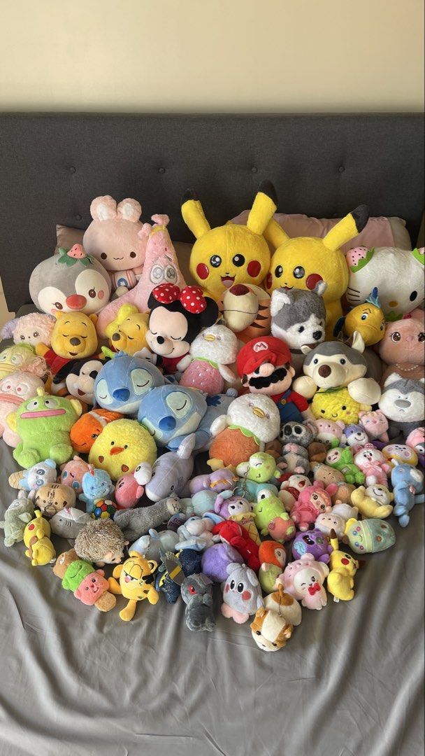 Plush Toy Bundle (Claw Machine Wins!) - Pikachu, Stitch, and More! (Category: Plushies & Soft Toys) located in Taguig. Submitted by handeddownshop13 (Listing ID 1429842105, Image 1). Description: Selling my super cute plush collection — all well-kept and clean 💖 Includes lots of characters like Pikachu, Stitch, Hello Kitty + many more! ✔️ Different sizes (big, medium, mini) ✔️ Great for kids, gifts, or reselling ✔️ No major damage, good conditio