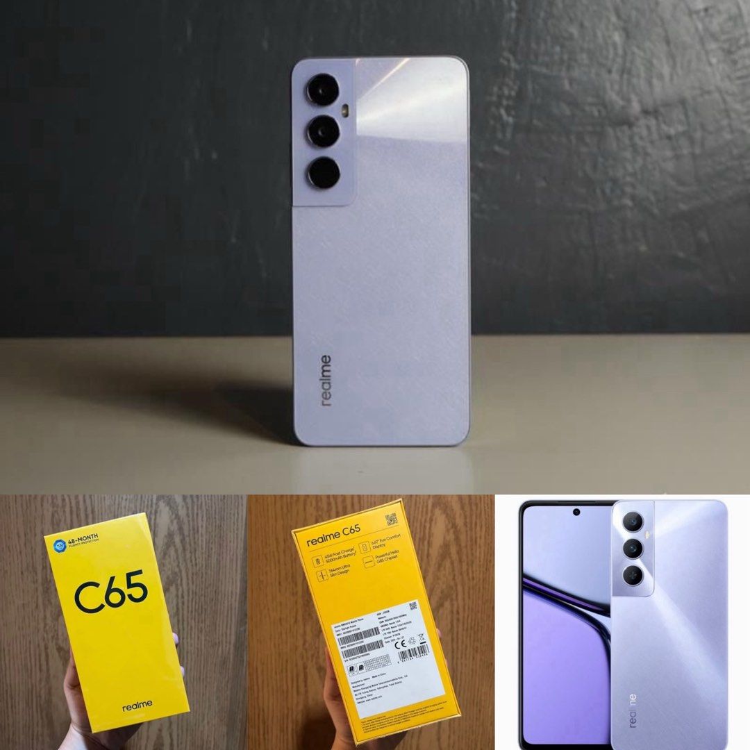 Model:hp Rmx3910 Realme C65 RMX3910 8GB+256GB - Starlight Purple | 6.67” Ultra Smooth ...