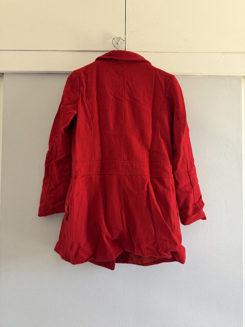 Red Double-Breasted Coat (Category: Coats, Jackets and Outerwear) located in Manila. Submitted by spring2025 (Listing ID 1429885683, Image 2). Description: With pockets.