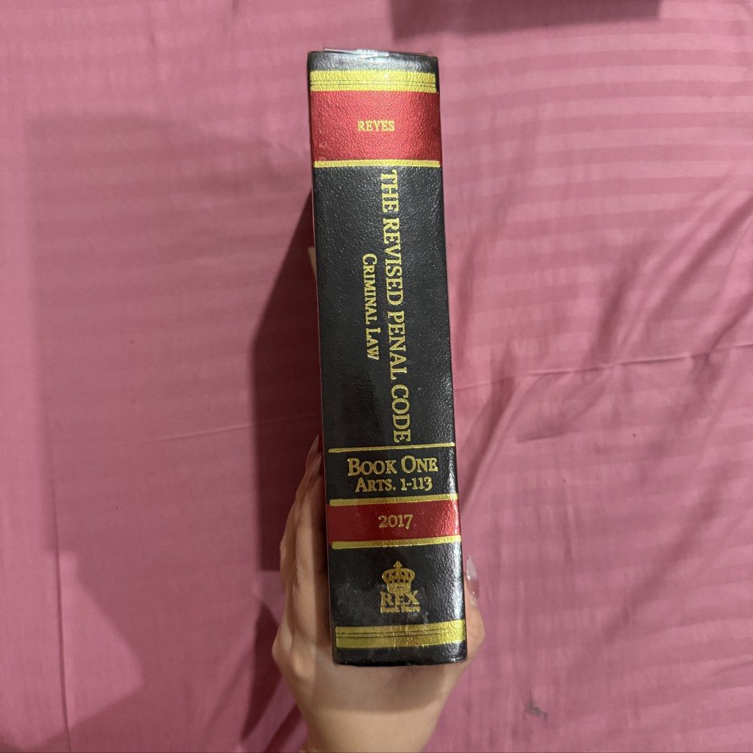 Revised Penal Code by Luis B. Reyes 2017 (Category: Textbooks) located in Quezon City. Submitted by leynamie (Listing ID 1429956949, Image 3). Description: - no engraving rfs: decluttering & passed the bar already.
