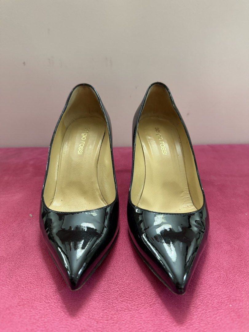 Sergio Rossi Black Patent Leather Heels (Category: Sneakers & Footwear) located in Paranaque City. Submitted by well.loved. (Listing ID 1429860728, Image 1). Description: Heel height: 3 inches.