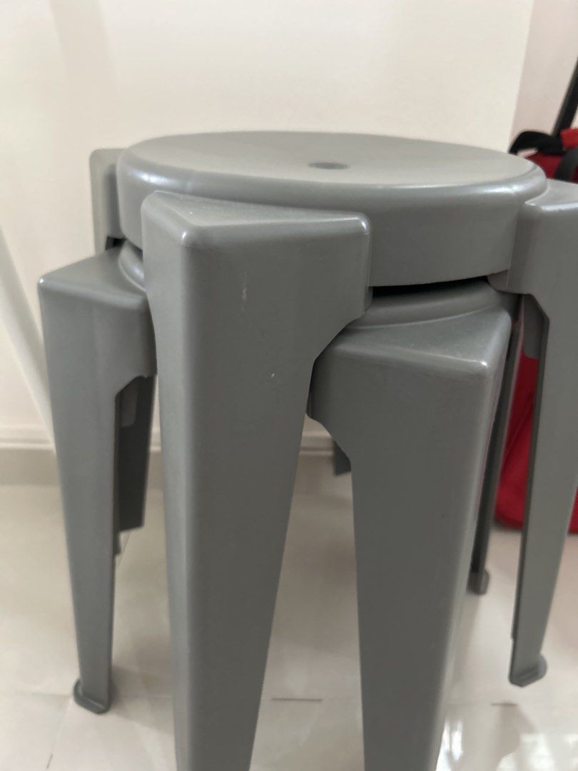 Stackable Grey Plastic Stool (Category: Chairs) located in Singapore. Submitted by cn134 (Listing ID 1429872294, Image 2). Description: .