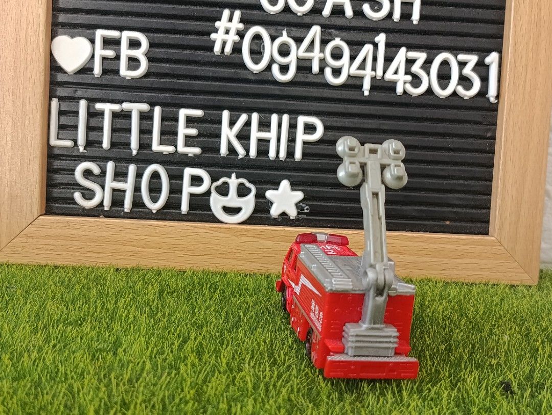 Tomica Fire Truck (Category: Vehicle & Diecast Models) located in Bacoor. Submitted by LittleKhipShop (Listing ID 1429989139, Image 3). Description: 💕tomica firetruck 🏷mine at 100 ©️tomica markings ●COMMENT ON PRICE & DESCRIPTION ONLY. ● Breakable is non refundable once the items is already shipped. Buy at your own risk. ● SCREENSHOT YOUR DIBS ITEM. FOR YOUR OWN REFERENCE.