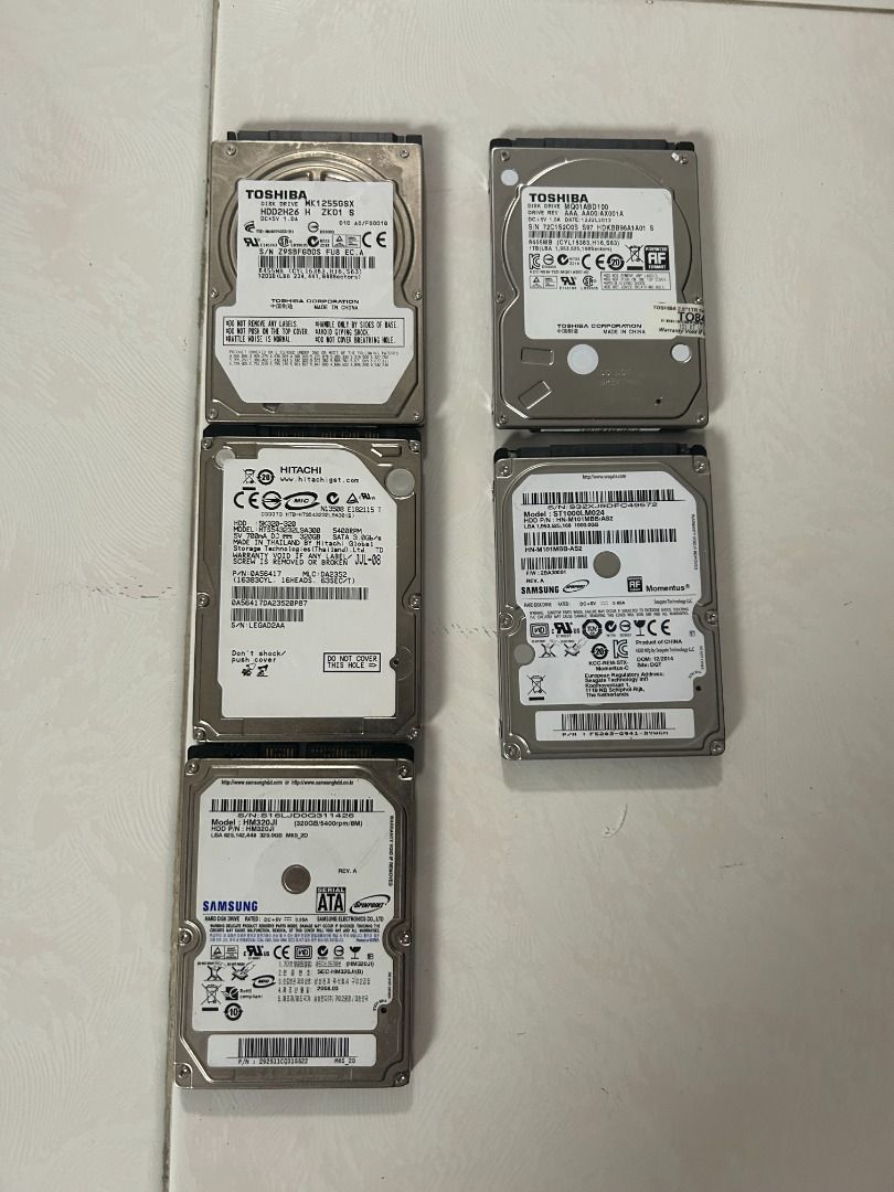 Toshiba, Hitachi, Samsung 2.5" SATA Hard Drives