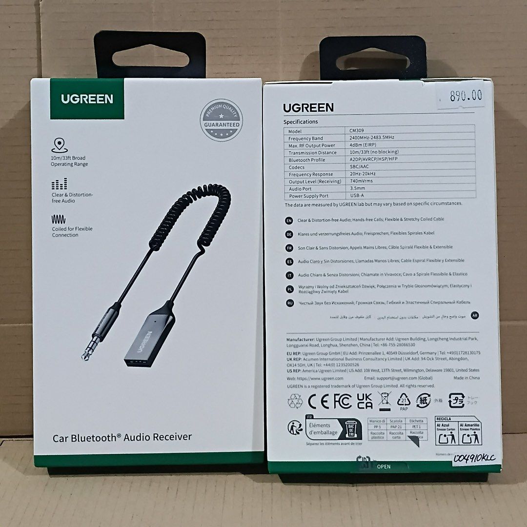 UGREEN USB to aux 3.5mm Car Bluetooth Audio Receiver (Category: Soundbars, Speakers & Amplifiers) located in Manila. Submitted by mxrx_ (Listing ID 1429941966, Image 2). Description: .