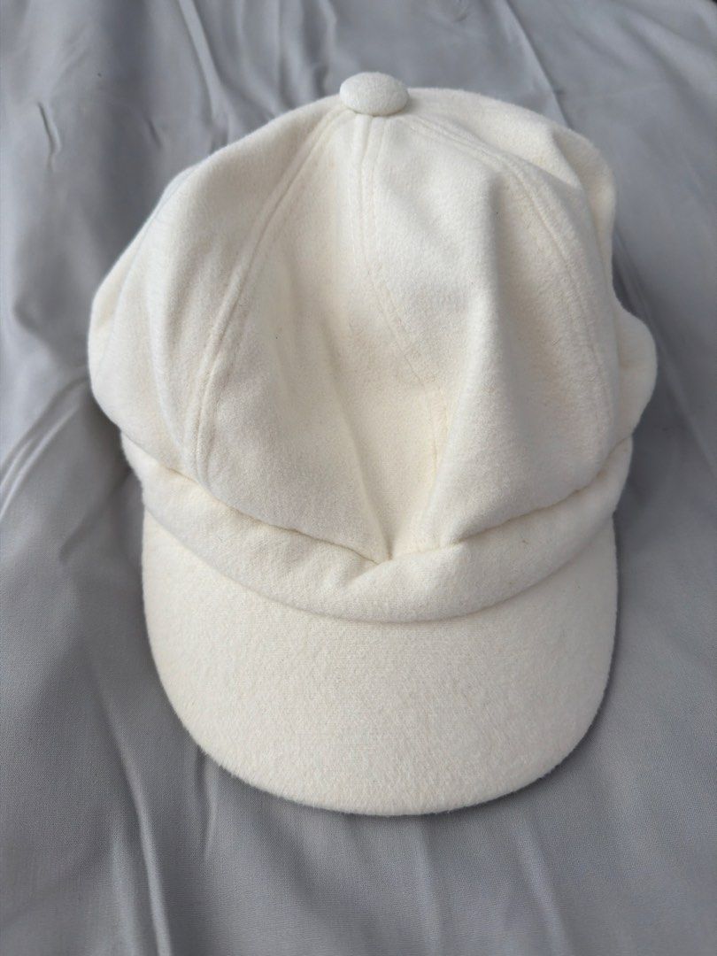 White beret hat (Category: Hats & Beanies) located in Manila. Submitted by spring2025 (Listing ID 1429895453, Image 1). Description: Minor stain inside (see 2nd photo).