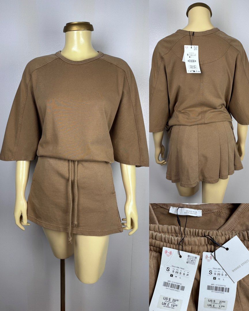 Zara Washed Effect Sweatshirt Set - Size S (Category: Sets or Coordinates) located in Malay. Submitted by langkalilang (Listing ID 1429973764, Image 1). Description: ZARA SET sweatshirt + mini skirt <3 Size Small Brandnew Php 2,700.00.
