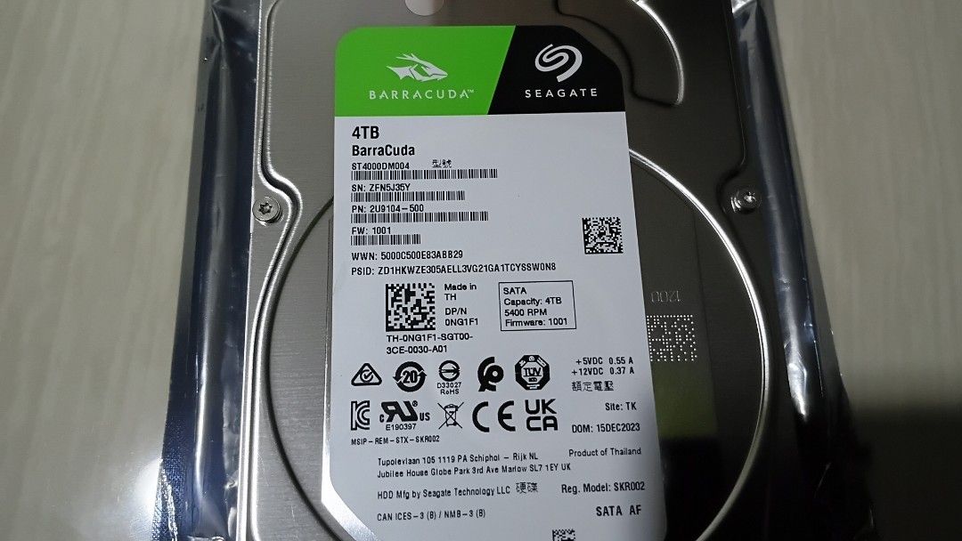 4TB HDD Seagate Barracuda 3.5 inches Sata Hard Drive