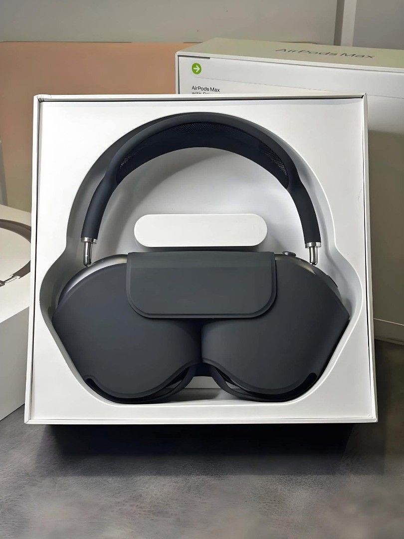 Apple AirPods Max - Various Colors (Category: Headphones & Headsets) located in Angeles City. Submitted by measaliman02351 (Listing ID 1435304542, Image 2). Description: Apple AirPods Max headphones available in multiple colors. The images show the headphones in their original packaging. Colors include silver, space gray, sky blue, pink, and green. The headphones come with a carrying case. Multiple units are available..