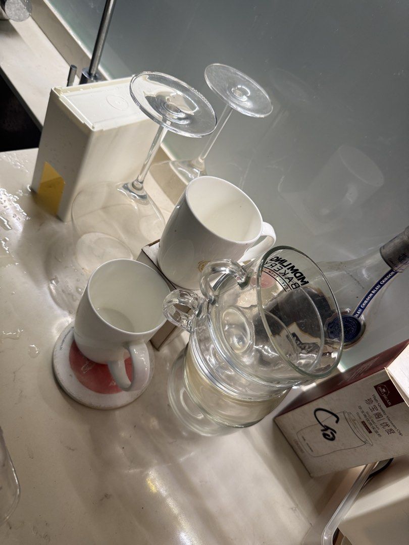 Assorted Glassware - Wine Glasses, Mugs, Pitcher