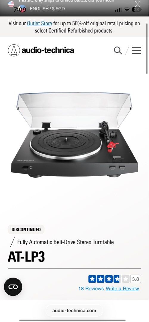 Audio Technica AT-LP3 Turntable (Category: Portable Music Players) located in Manila. Submitted by chaeryunnie (Listing ID 1435272722, Image 3). Description: DISCLAIMER: - no box - scratches (cover) - discontinued model *can send videos loc: san mateo rizal shipping thru lalamove only (fragile).
