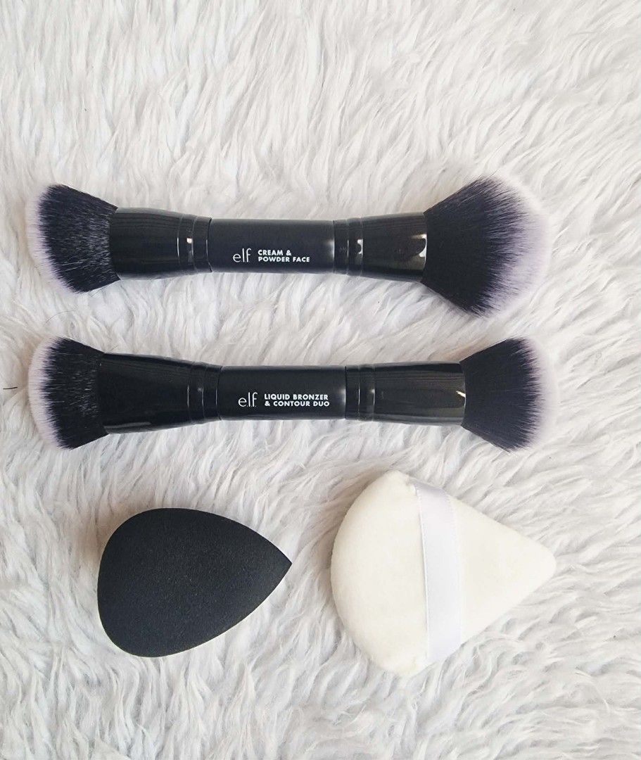 Authentic Elf Dual Brush Set w/Sponge and Puff (Category: Makeup) located in Quezon City. Submitted by floreskari78555 (Listing ID 1435267550, Image 3). Description: ​🔥 ₱800 ONLY! 🔥 Authentic e.l.f. Dual-Ended Brush Set w/ Sponge & Puff! ​Get 4 premium tools in 1 affordable bundle: 👉 e.l.f. Cream & Powder Face Brush 👉 e.l.f. Liquid Bronzer & Contour Duo Brush 👉 1x Teardrop Sponge (Black) 👉 1x Triangle Velvet Puff (White) ​✨ 100% Legit & Bra