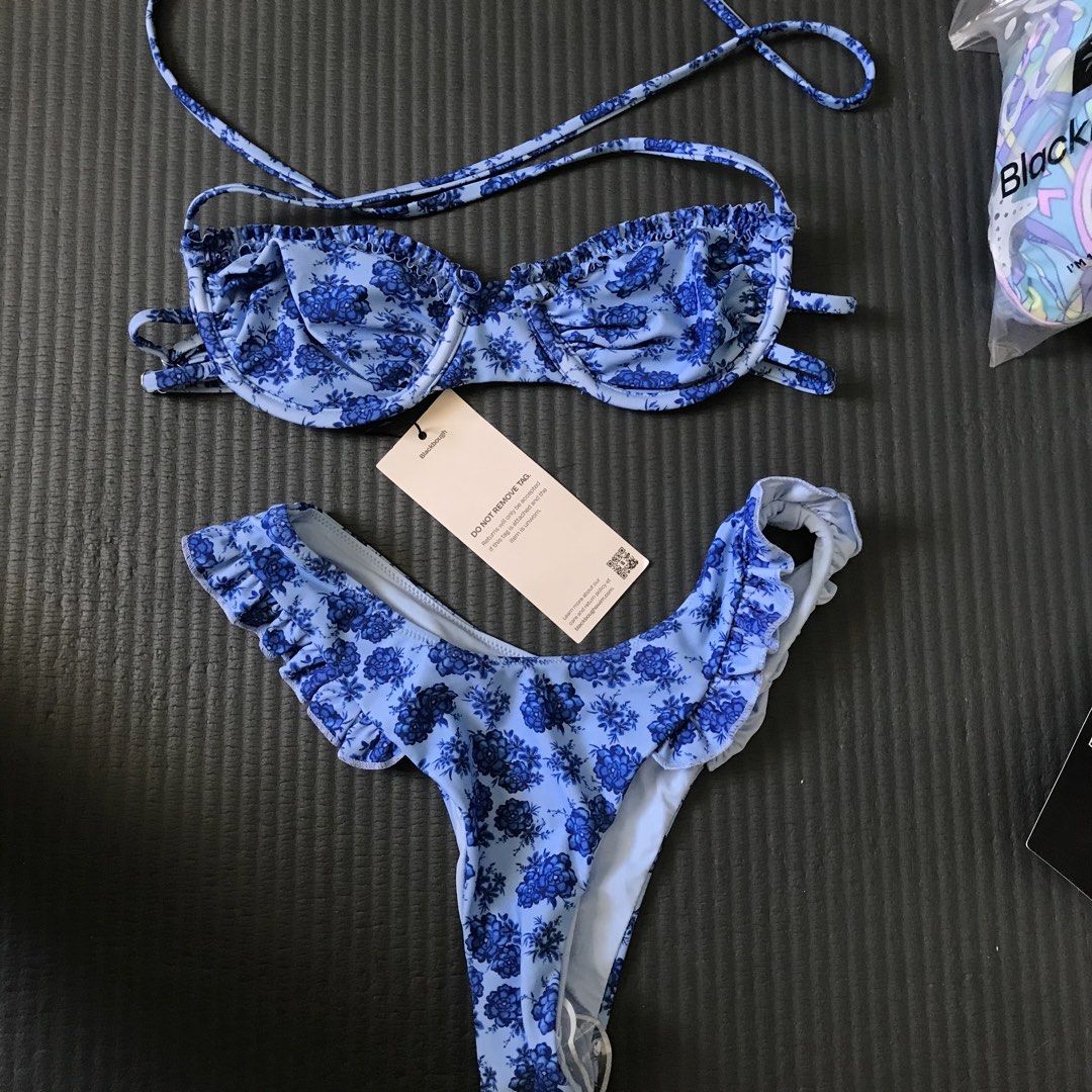 Blacbough blue floral swimsuit (Category: Bikinis & Swimsuits) located in Manila. Submitted by blckbgh (Listing ID 1435239399, Image 1). Description: Lower than website price . Brand new with tag and ziplock.