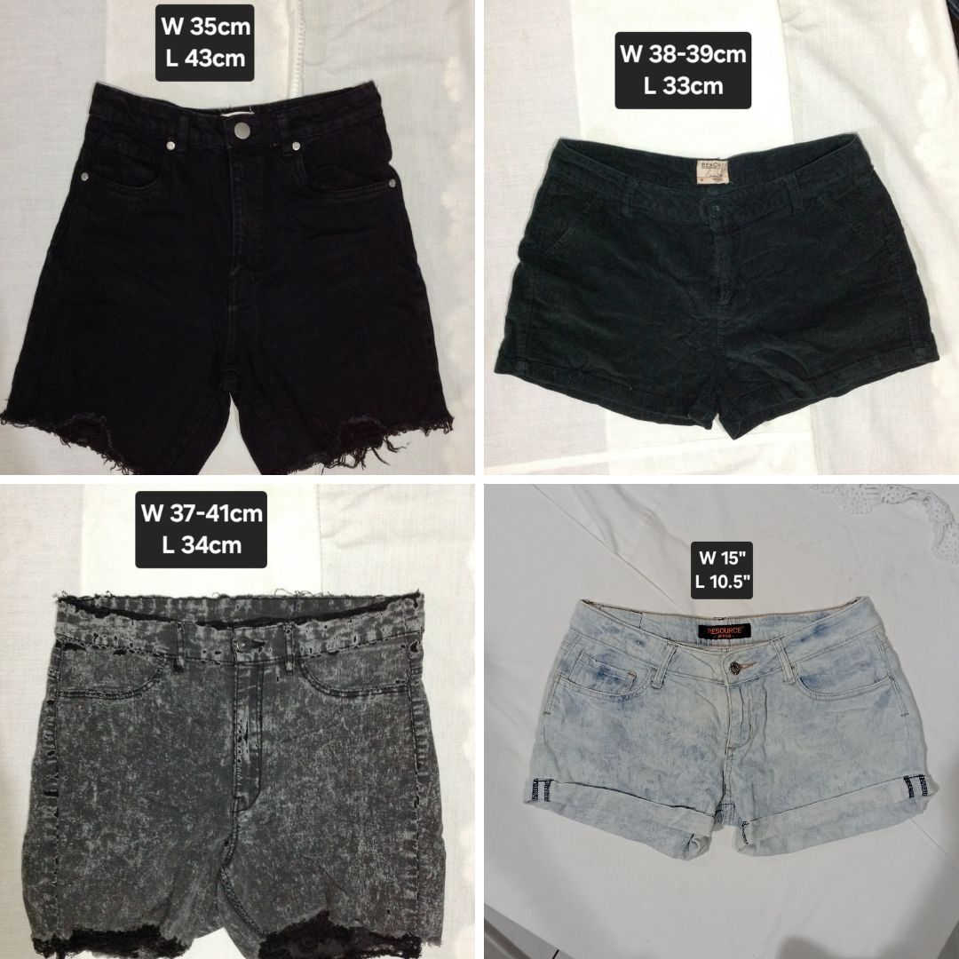 Shorts for SALE!!! (Category: Shorts) located in Muntinlupa City. Submitted by sellthingsph_ (Listing ID 1435216138, Image 1). Description: All were lightly used. Sizes indicated in the photos. DENIM SHORT 1 - P145 BENCH DARK GREEN SHORTS - P145 ACID WASH SHORTS - P100 LIGHT DENIM SHORTS - P100.