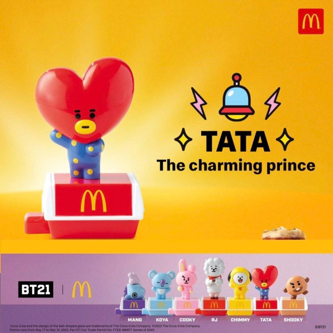 BTS BT21 x MCDO 2023 - Tata - Sealed (Category: K-Wave Merchandise) located in Valenzuela. Submitted by jecsmerch (Listing ID 1435236664, Image 3). Description: - onhand - x sensi - payo - check photos for the condition of the product/s Location: Valenzuela City MOP: GCash, BPI, Maribank MOD:J&T, SDD* *SDD is for Metro Manila only and we do not use Lalamove due to previous bad experiences. Thank you for understanding! more shop details here: http