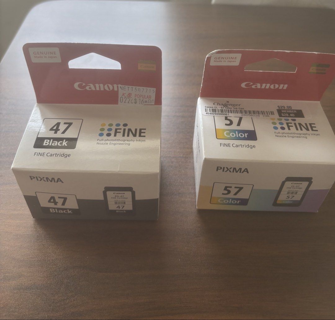 Canon Pixma 47 Black & 57 Color Ink Cartridges
