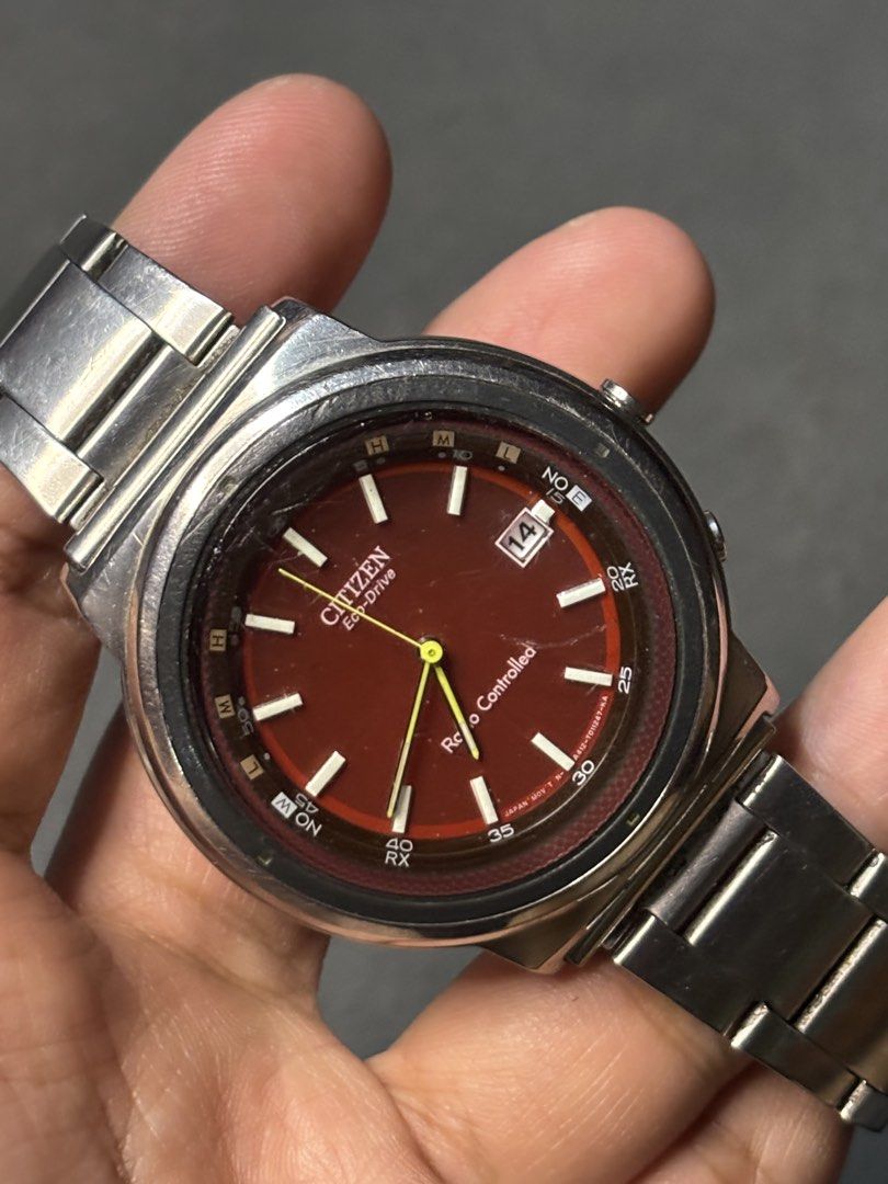 Citizen Eco-Drive Radio Controlled Burnt Red (Category: Men's Watches) located in Manila. Submitted by soughtafterseconds (Listing ID 1435331749, Image 2). Description: Citizen Eco-Drive Radio Controlled Burnt Red This Citizen Eco-Drive Radio Controlled model is a high-performance “set-and-forget” timepiece. Featuring a rare burnt red/oxblood dial, it represents the peak of Citizen’s functional technology from the early-to-mid 2010s. Notice the R