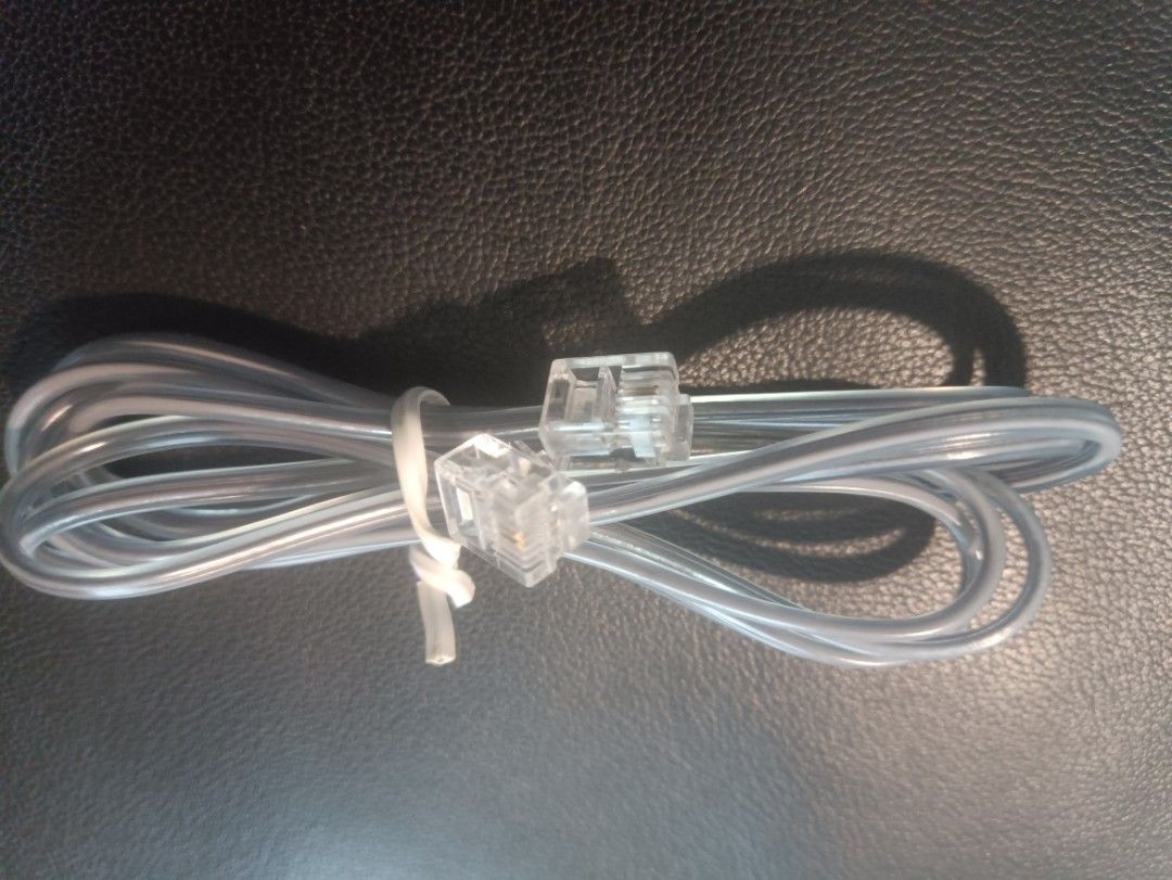 Clear Telephone Cable with Connectors