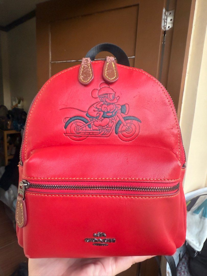 Coach Disney Collaboration MICKEY MOUSE leather MINI BACKPACK (Category: Luxury Bags & Wallets) located in Paranaque City. Submitted by lyn0618 (Listing ID 1435268276, Image 1). Description: FOR SALE! - AUTHENTIC Coach Disney MICKEY MOUSE Collaboration With HANGTAG COACH DUST BAG NOT INCLUDED !! used for Photo only - Mini Backpack - Red Leather - Features Mickey Mouse design - MINI SIZE . CLEAN INSIDE. 1 ZIPPERED POCKET. TAG INTACT INSIDE CREED V