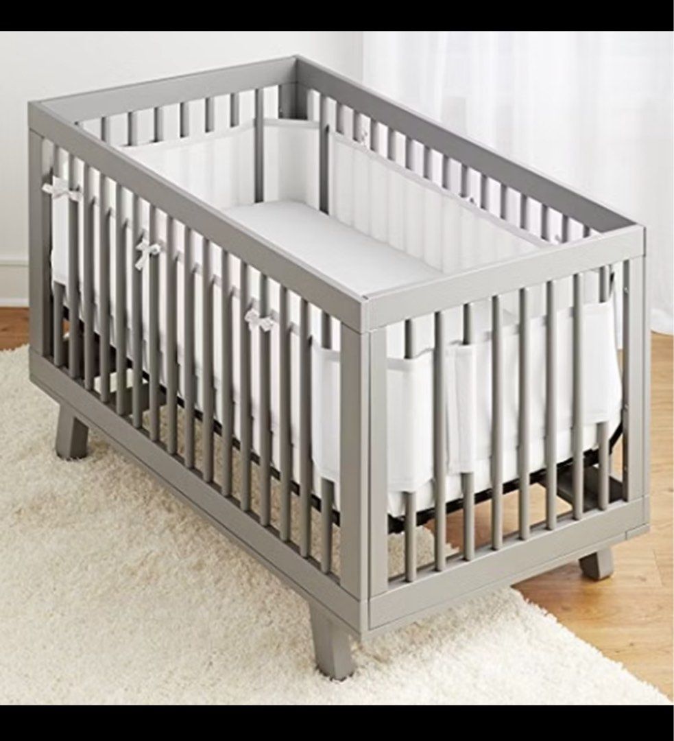 Cot bumper (breatheable one) (Category: Cots & Cribs) located in Singapore. Submitted by yolee135 (Listing ID 1435293174, Image 1). Description: - Breathable cot bumper - Designed for baby's safety and comfort - Soft and airy material I have 2 sets. Each set comes with a long panel and short panel.