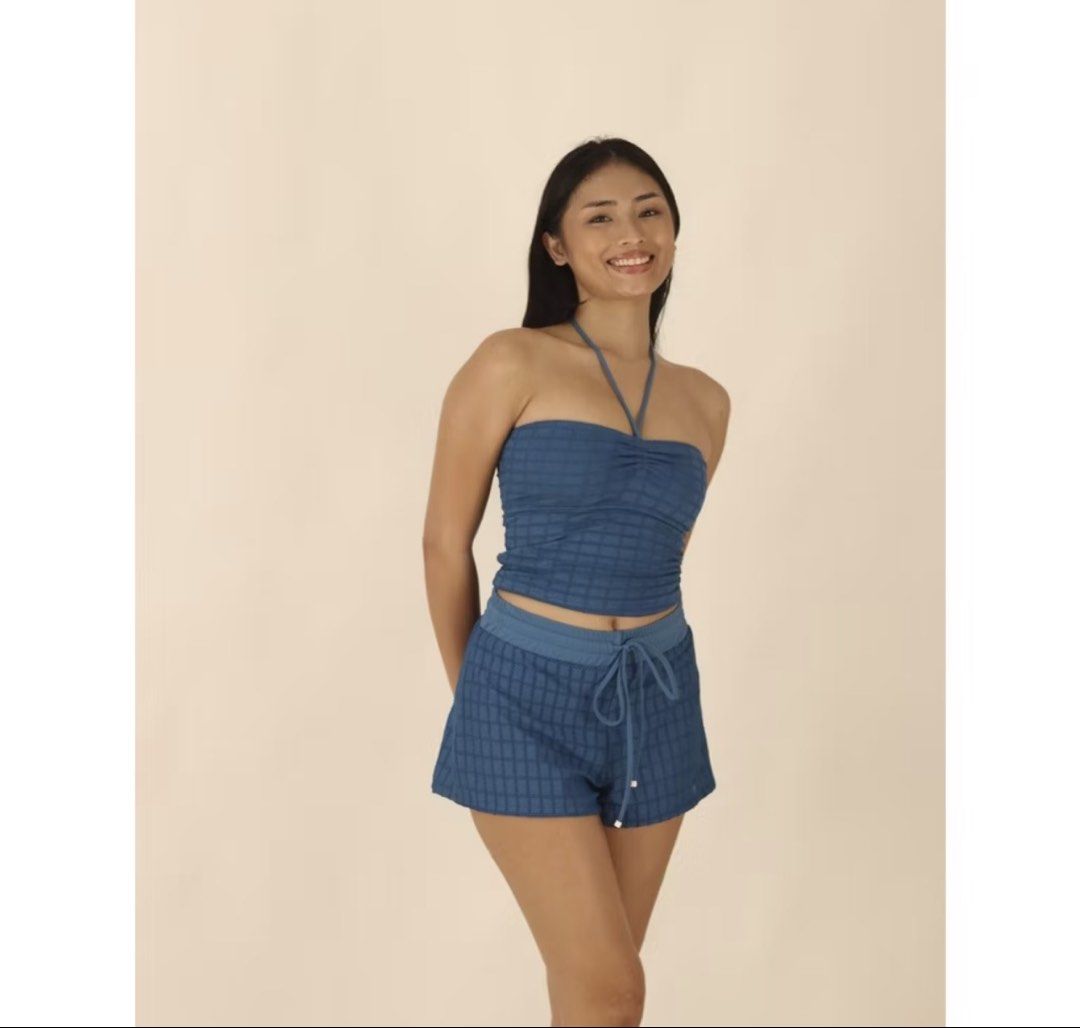 Dear Sea Blue Bikini Set (with shorts) (Category: Bikinis & Swimsuits) located in Mandaluyong City. Submitted by declutter.rs (Listing ID 1435270360, Image 2). Description: Dear Sea Steel (Blue) Yugto Bikini Set with shorts Bikini top is size XS Bikini bottom & shorts is size S used once only .