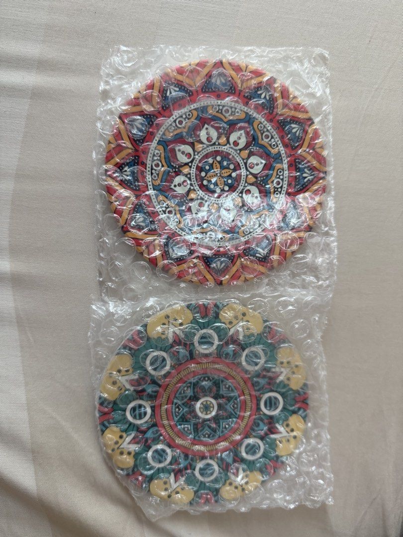 Decorative Mandala Coasters - Set of 2
