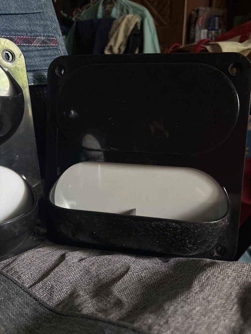 Desk organizers for trinkets etc (Category: Storage Boxes & Baskets) located in Antipolo. Submitted by seylecious (Listing ID 1435205960, Image 3). Description: - Desk organizers for trinkets and small items. - Features a black and white design. - Ideal for keeping your desk tidy and organized. - Sturdy construction. Get all 3 pcs for 100 Use deo for appreciation of size only.