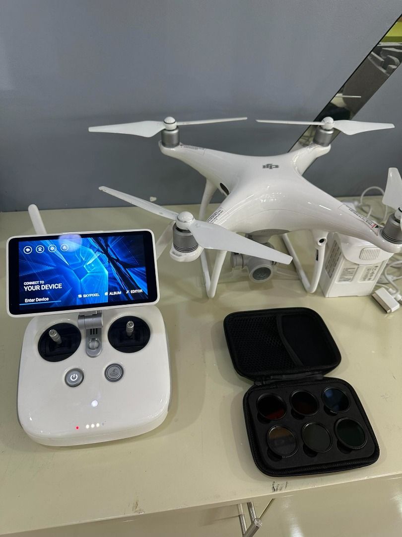 DJI Phantom 4 Pro+ V1 (Category: Drones) located in Quezon City. Submitted by peachbuldak (Listing ID 1435179712, Image 1). Description: SellingPhantom 4 Pro+ V2.0. This is the professional model featuring a 1-inch sensor and mechanical shutter for high-quality aerial shots. What’s Included: Drone: Phantom 4 Pro+ V2.0 Remote: DJI Phantom 4 Pro Remote Controller with Built-In Screen and HDMI output Filters: 6-pack Freewell filter set for professio