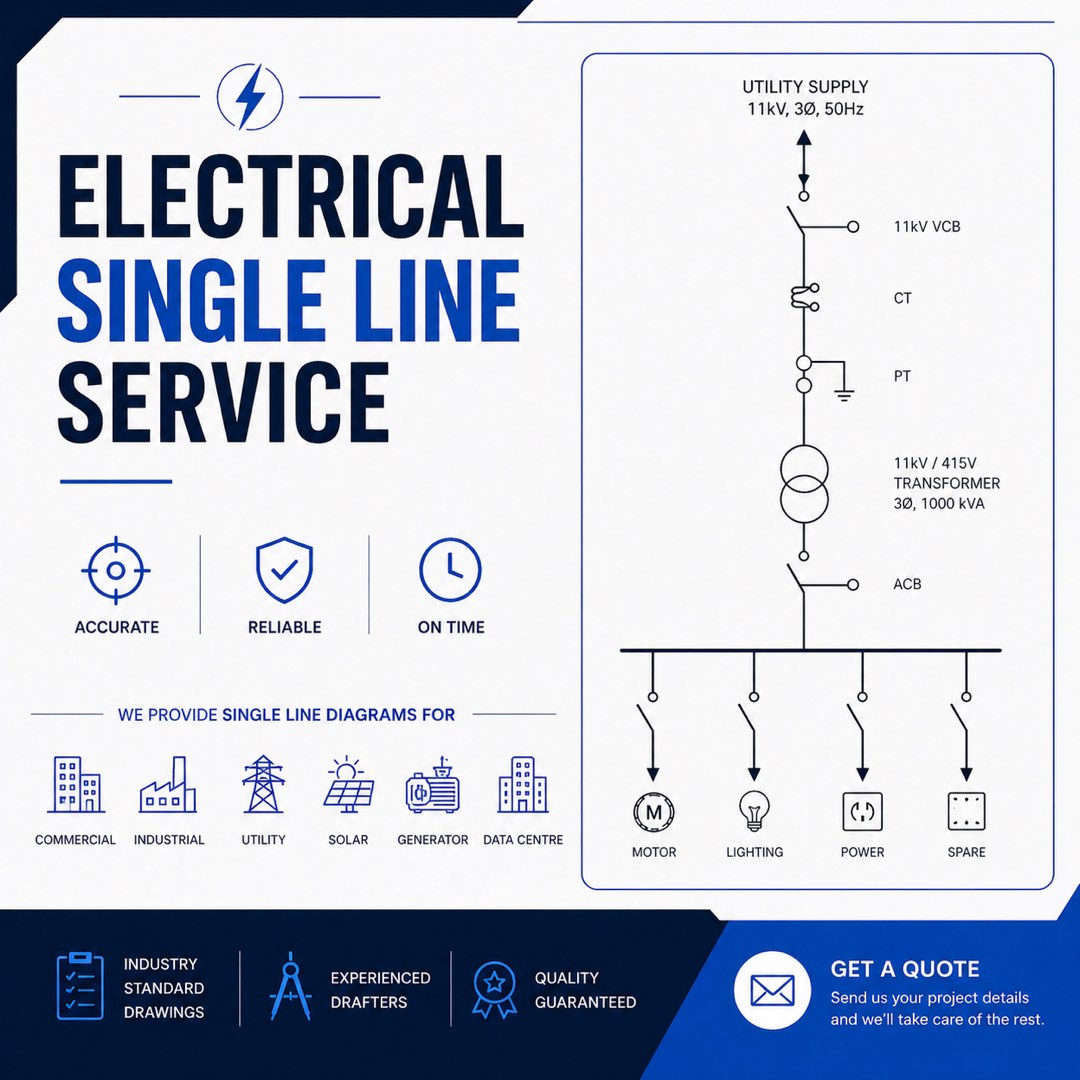 Continuous Line Drawing Service Electrical single line drawing service, Business Services, Printing ...