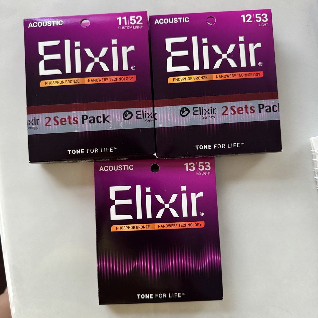 ELIXIR PHOSPHOR BRONZE ACOUSTIC GUITAR STRINGS 11-52 12-53 13-53 (Category: Musical Instruments) located in Makati City. Submitted by madamchi (Listing ID 1435262382, Image 1). Description: ELIXIR PHOSPHOR BRONZE ACOUSTIC GUITAR STRINGS 11-52 12-53 13-53 1200 per box Authentic from Japan Pickup Makati City or meetup Glorietta/SM Makati.