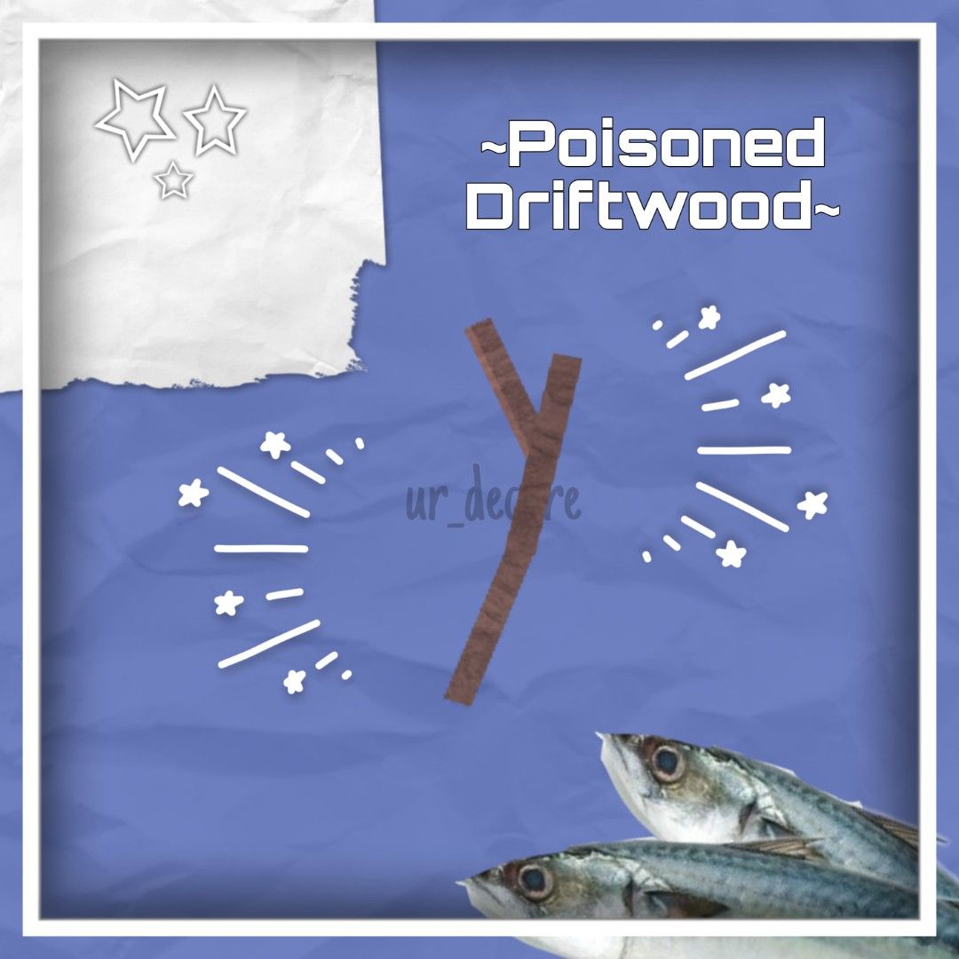 FISCH; ☣️Poisoned☣️ Driftwood (Category: In-Game Products) located in Cotabato. Submitted by ur_decyre (Listing ID 1435308640, Image 1). Description: This item is used for crafting the Toxic Spire Rod. (The remaining ingredients for this Rod are in the Lost Temple located at Lost Jungle.) Stock: 2 Must be lvl 15 to trade :3 Mode of payment: GCASH DM me if u're interested in buying ^w^.
