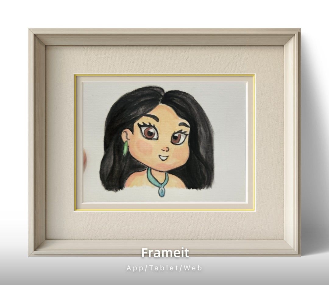 Hand-painted Portrait Artwork (Category: Art & Prints) located in Cavite. Submitted by joycreates (Listing ID 1435248908, Image 1). Description: - Hand-painted artwork - Features a cartoon portrait of a girl - Girl has black hair and brown eyes - Includes turquoise necklace and earrings - UnFramed - Unique art piece - Great for gifts or collecting.